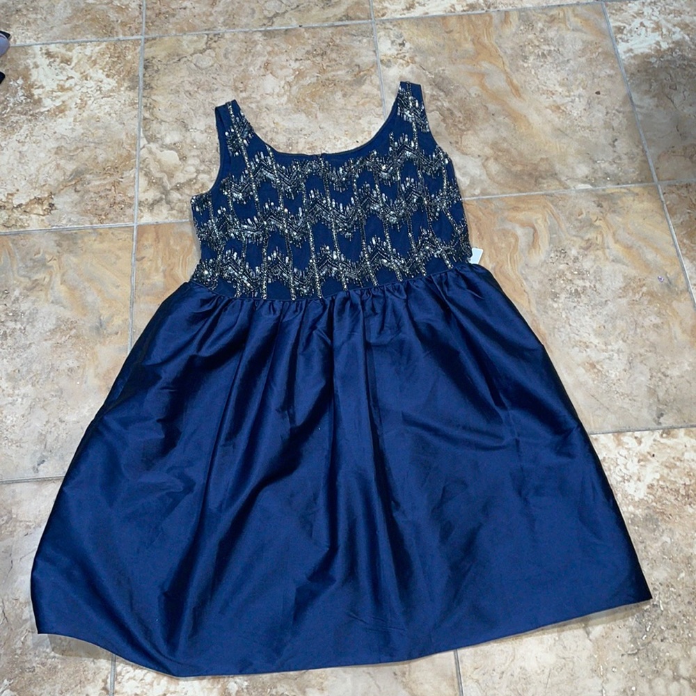 Adrianna Papell.  NWT Plus size. 16 W.  Formal Sequined Navy Dress